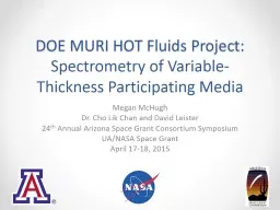DOE MURI HOT Fluids Project: