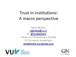 Trust in institutions: A macro perspective
