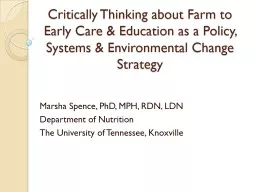 Critically Thinking about Farm to Early Care & Education as a Policy, Systems & Environment