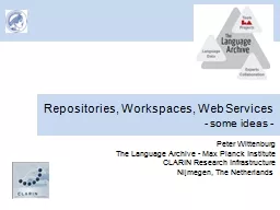 Repositories, Workspaces, Web Services