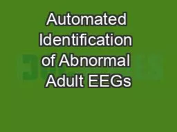 Automated Identification of Abnormal Adult EEGs