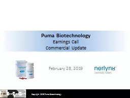 Puma Biotechnology Earnings Call