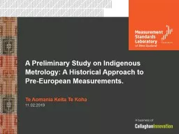 A Preliminary Study on Indigenous Metrology: A Historical Approach to Pre-European Measurements.