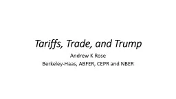 Tariffs, Trade, and Trump