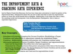 The Improvement Kata & Coaching Kata Experience