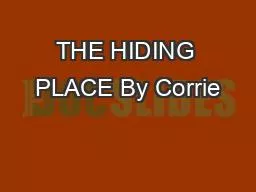 THE HIDING PLACE By Corrie