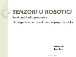 SENZORI U ROBOTICI Seminarskirad iz predmeta