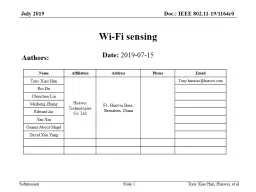 Wi-Fi sensing Date:  2019-07-15