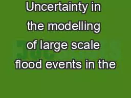 Uncertainty in the modelling of large scale flood events in the