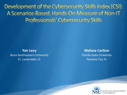 Development of the Cybersecurity Skills Index (CSI): A Scenarios-Based, Hands-On Measure of Non-IT