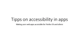 PPT-Tipps on accessibility in apps