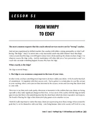 LESSON  FROM WIMPY TO EDGY Section   Lesson   From Wim