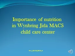 Importance of nutrition  in