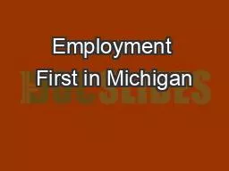 Employment First in Michigan