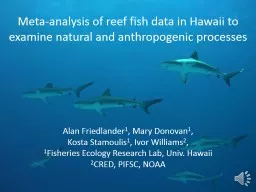 Meta-analysis of reef fish data in Hawaii to examine natural and anthropogenic processes