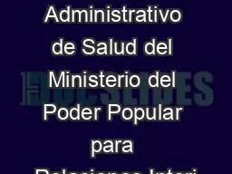 Fundación “Fondo Administrativo de Salud del Ministerio del Poder Popular para Relaciones Interi