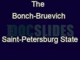 PPT-The Bonch-Bruevich Saint-Petersburg State