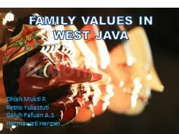FAMILY VALUES IN  WEST JAVA