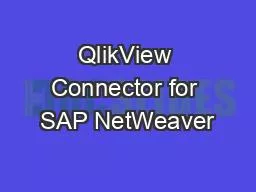 QlikView Connector for SAP NetWeaver