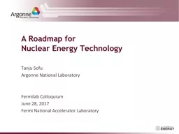 A Roadmap for  Nuclear  Energy Technology