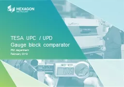 TESA UPC / UPD Gauge block comparator