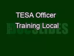 TESA Officer Training Local
