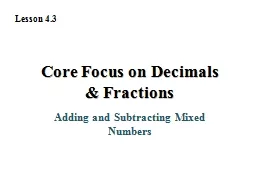 Core Focus on Decimals & Fractions