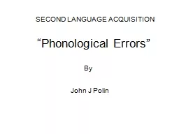“Phonological Errors”