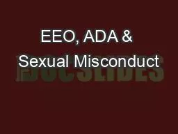 EEO, ADA & Sexual Misconduct