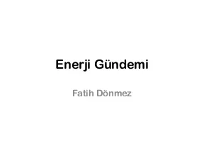 Enerji Gündemi Fatih Dönmez