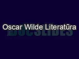 Oscar Wilde Literatūra