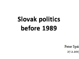 Slovak politics  before  1989