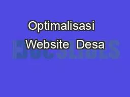 Optimalisasi  Website  Desa