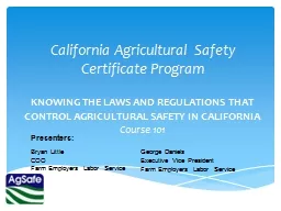 California Agricultural Safety