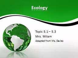 Ecology Topic 5.1 – 5.3