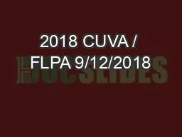 2018 CUVA / FLPA 9/12/2018