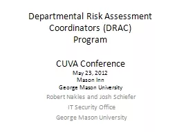 Departmental Risk Assessment Coordinators (DRAC)