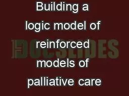 Building a logic model of reinforced models of palliative care