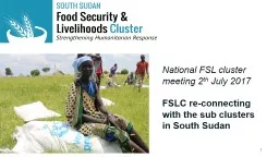 Sub National FSL cluster meeting,