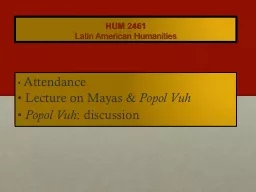 HUM 2461 Latin American Humanities