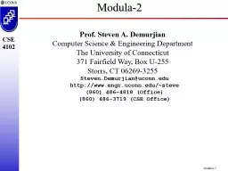 Modula-2 Prof. Steven A.