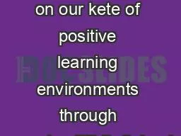 Incredible Years Building on our kete of positive learning environments through weaving