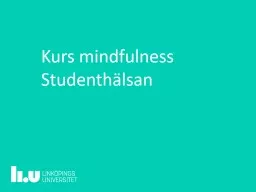 Kurs mindfulness Studenthälsan