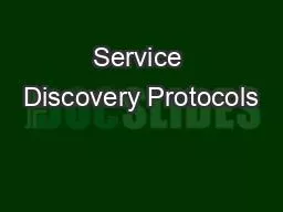 Service Discovery Protocols