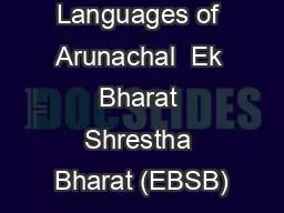 Languages of Arunachal  Ek Bharat Shrestha Bharat (EBSB)
