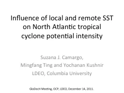 Influence of local and remote SST on North Atlantic tropical cyclone potential intensity