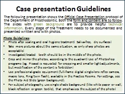Case presentation Guidelines