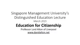 Singapore Management University’s Distinguished Education Lecture