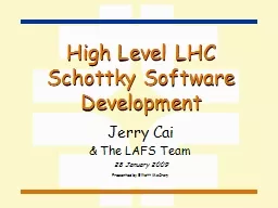 High Level LHC Schottky Software Development