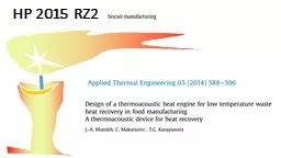 HP 2015  RZ 2 TAHE Thermoacoustic